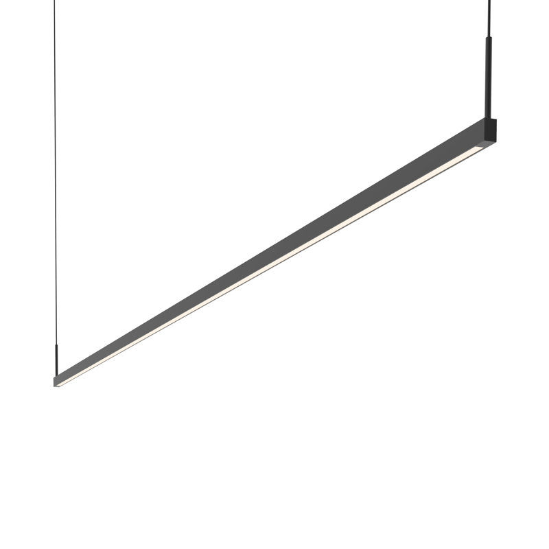 Luminaire suspendu à une face DEL Thin-Line, Noir satiné, 3000 K, H 5 po x l 96 po x P 0,75 po