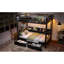 Lit superposé simple au-dessus de simple avec tablettes et tiroirs de rangement, lits superposés en métal multifonctionnels avec ports USB et lumières DEL, lit inférieur qui peut être converti en canapé