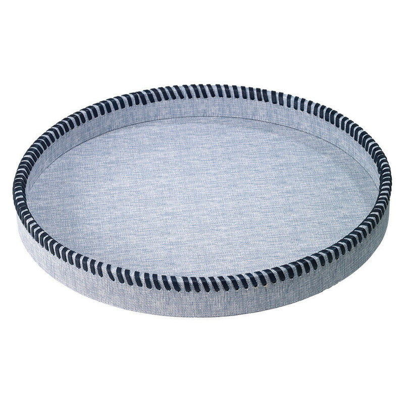 Whipstitch Vinyl Decorative Tray, Bluebell