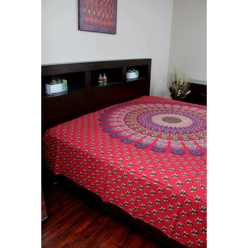 Cotton Tapestry, 82" H x 92" W, Red