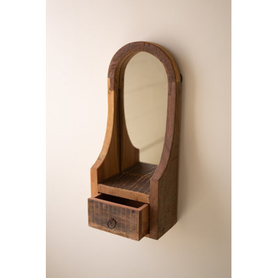 Miroir arqué en bois avec cadre