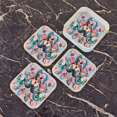 Myrtle & Mary Set of  4 Square Coasters – SIRENS