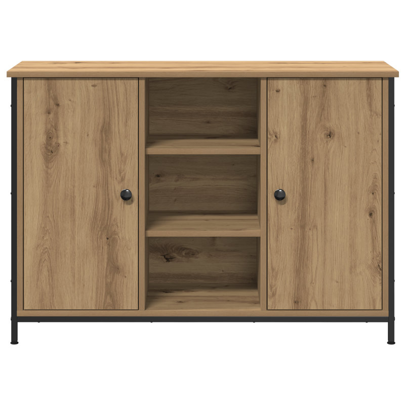 Sideboard 100X35x70 Cm Engineered Wood And Steel, Artisan Oak