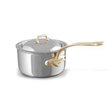 Mauviel M'6 S Copper Sauce Pan With Lid, Cast Stainless Steel Handle, 3.4-Qt