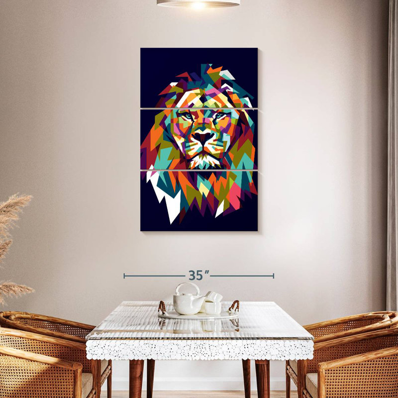 Brampt Lion Head Mosaic, 45" H x 28" W