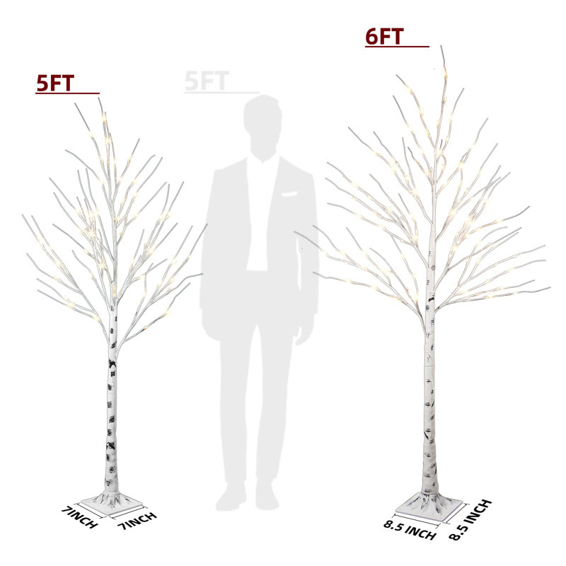 Prelit Birch Tree Light Set