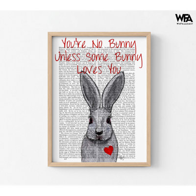 Youre No Bunny, Lovely friend Gift Idea, Anniversary Gift Print, Extra Large Love Bunny Poster, Bunny Heart friend Gift Idea
