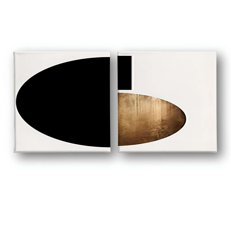 Elegant Decorative Canvas Paintings (2 Pieces), 15.8 x 15.8 Inches Each | 100% Canvas with 100% Wooden Frame | Perfect for Living Room or Bedroom Decor, Eye-Catching Art for Modern Spaces