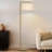 Montage Modern 60 in. Unique Standing Mid Century Modern Floor Lamp with Fabric Drum Shade - LED Bul-954732194-1038233513