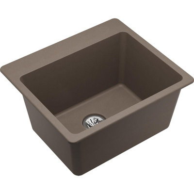 Quartz Classic 25" x 22" x 11-13/16" Drop-In Laundry Sink with Drain Assembly and Basket Strainer