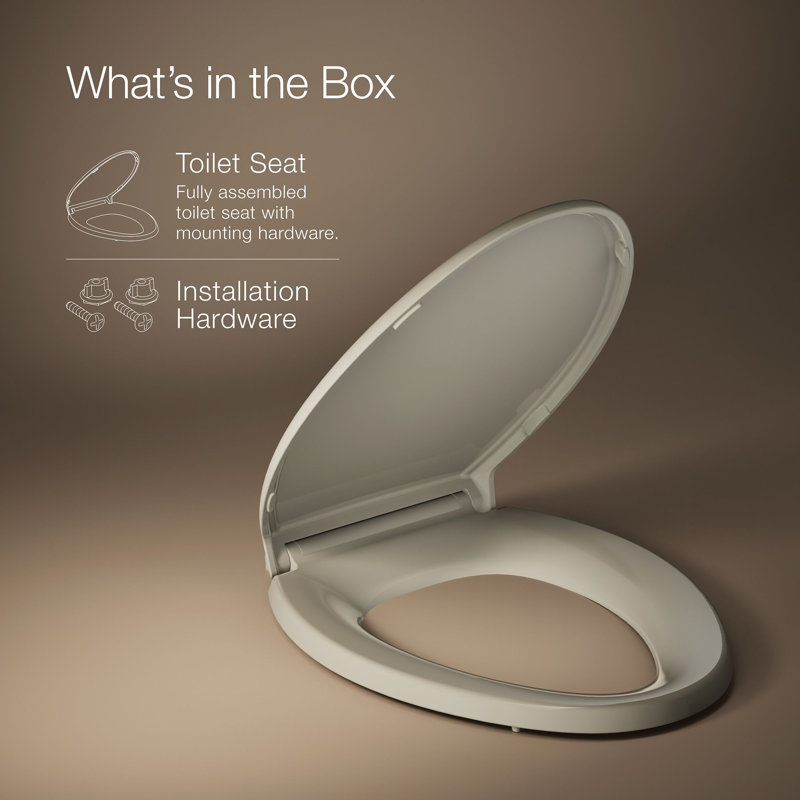 Glenbury Elongated Toilet Seat, Sandbar, Ready Latch