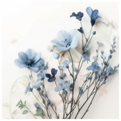 Delicate Blue Flowers Wall Tapestry - Floral Wall Decor