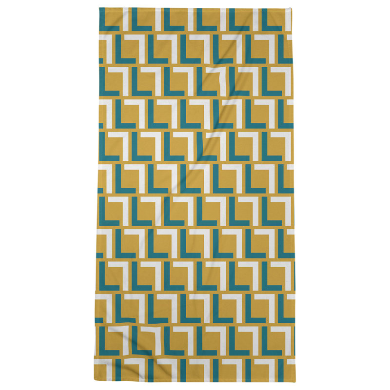Serviette de bain, Gold/Teal/White