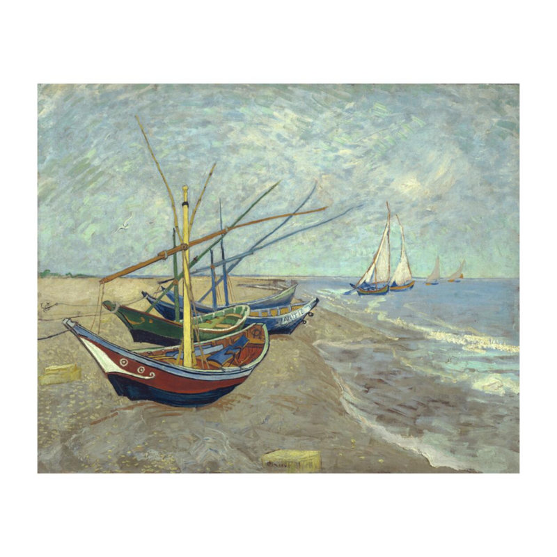Bateaux de pêche sur la plage aux Saintes-Maries-de-la-Mer par Vincent van Gogh - Estampe numérique, H 16 po x l 20 po