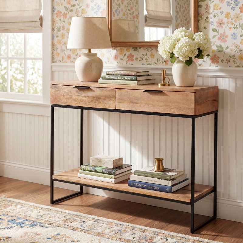 Willow 36'' Solid Wood Top Console Table