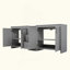 Meuble-lavabo double, 2 lavabos en céramique et comptoir en quartz, avec tablettes réglables et 3 tiroirs, grand espace de rangement, poignées en métal argenté et charnières à fermeture en douceur-1390058561