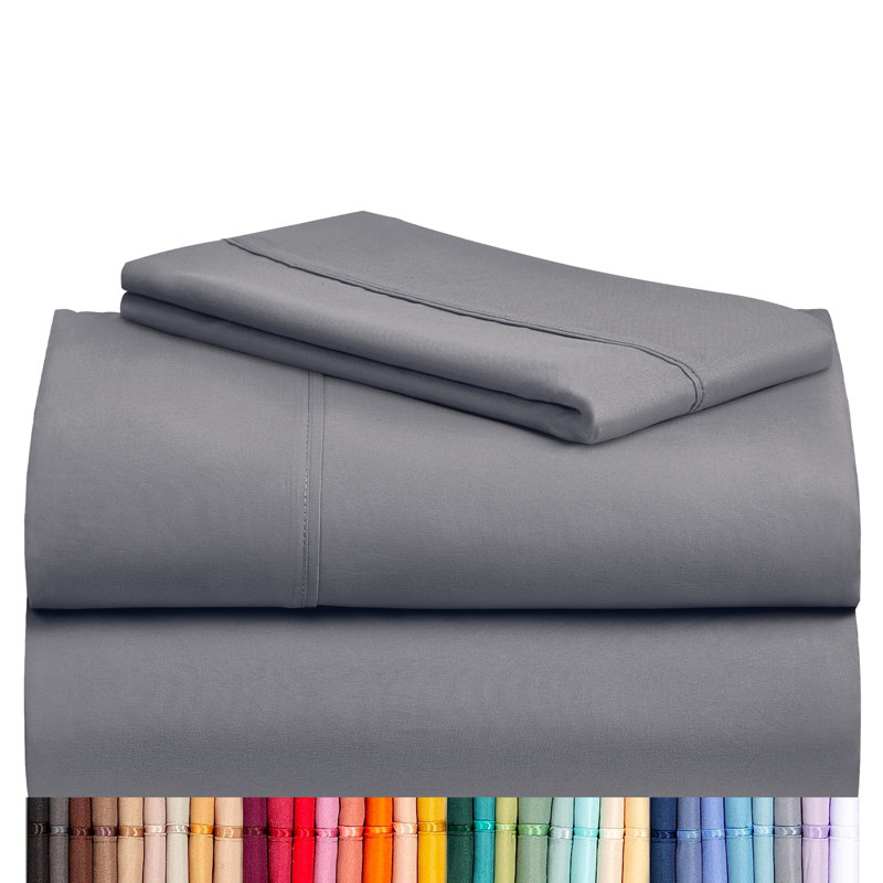 Luxclub 4 PC Light Gray King Silky Soft Cooling Extra Deep Pocket Performance Sheet Set, Light Gray