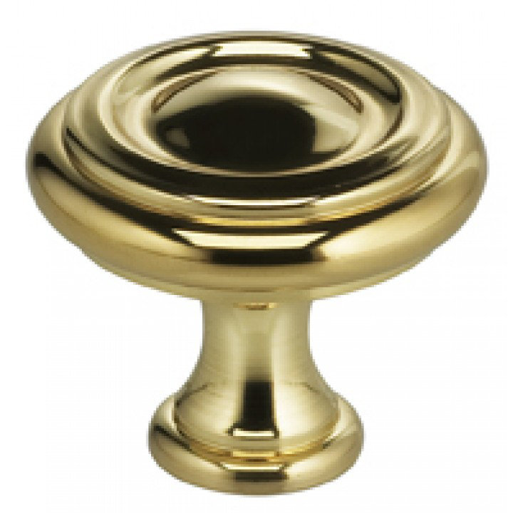 Poignée champignon surdimensionnée de 1,1875 po de diamètre, Laiton poli, H 1,56 po x l 1,56 po x P 1,19 po