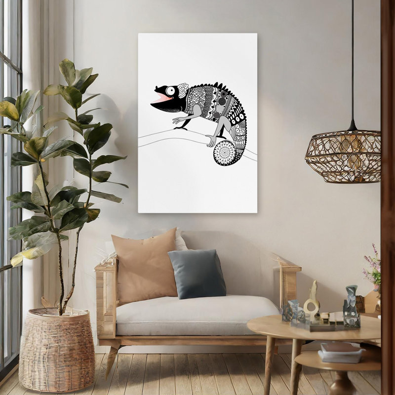 Gecko - art animalier contemporain, H 48 po x l 32 po