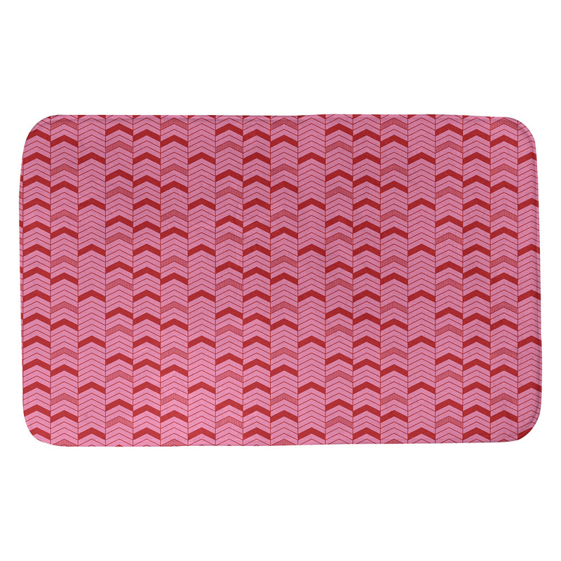 Bath Rug, 34" W x 21" L, Pink/Red