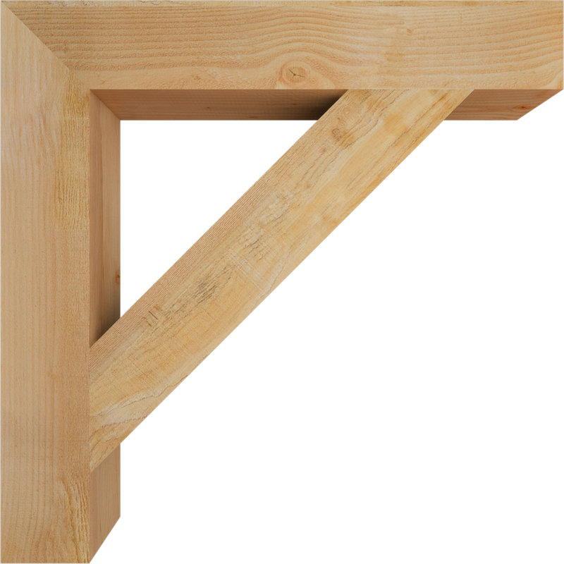 Traditional Block Bracket, Douglas Fir (Rough Sawn), 38" H x 6" W x 38" D