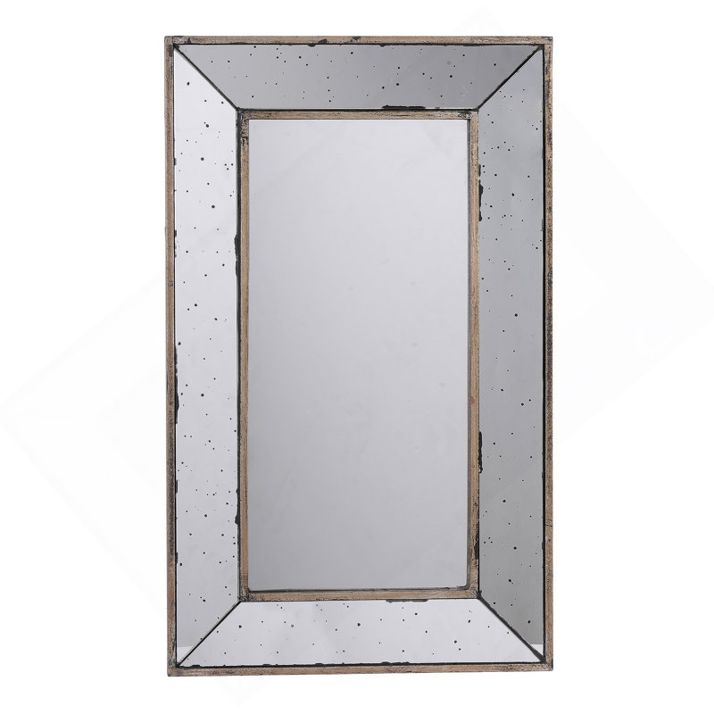 Miroir d'appoint carré vieilli, miroir mural encadré de style traditionnel pour salon, entrée, bureau, chambre à coucher, couloir
