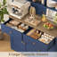 Garde-manger autonome 70,9 po Kenilworth: Bois de haute qualité avec tablette et tiroirs pour micro-ondes-986305593