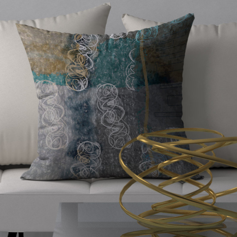 Abstract Throw Pillow, 20" H x 20" W