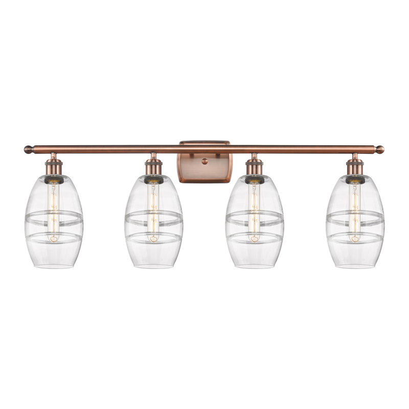 Dundrod 4 - Light Dimmable Vanity Light, Clear, Antique Copper
