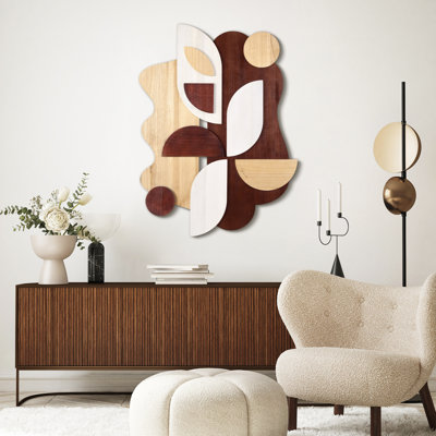 "Sands Serenade I" Hand Made & Hand Finished Dimensional Solid Paulownia Wood Abstracts Wall Art
