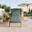 Chaise longue d'extérieur en bois d'acacia avec dossier réglable à 3 positions et coussins pour solarium-133227632