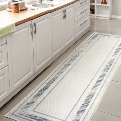 Tapis argenté / bleu Maythel