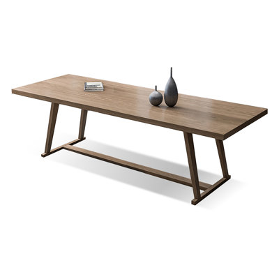 Bureau rectangulaire en bois massif brun clair