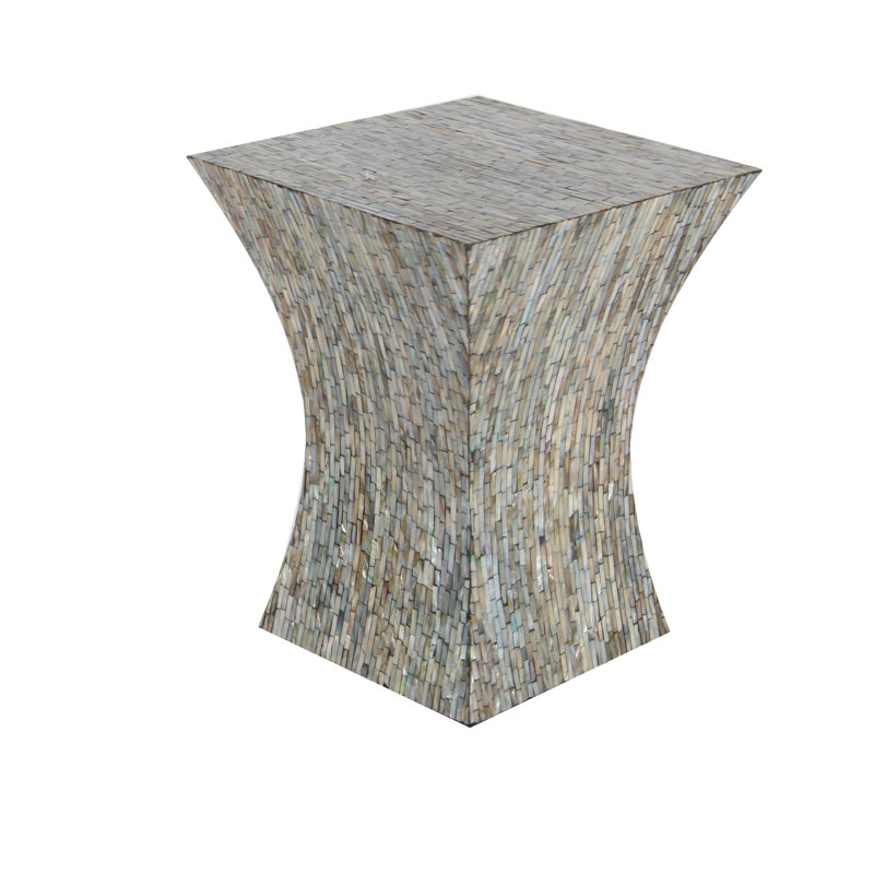 Pearl Inlay Hourglass Accent Table 15"x19" - Multicolor