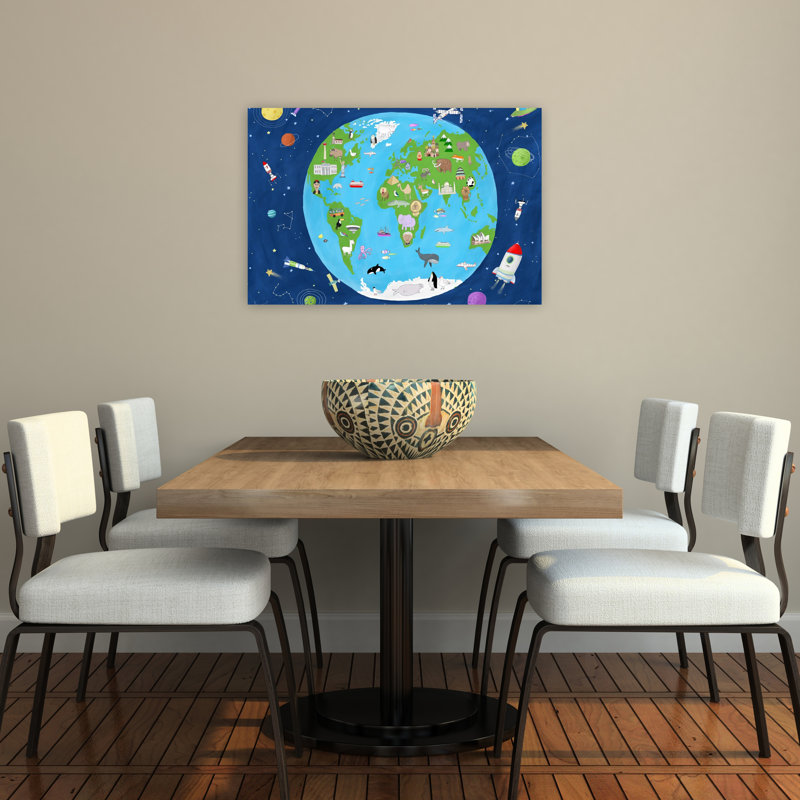 Exploration de la planète Terre, reproduction d'art animalier contemporain abstrait, H 24 po x l 36 po