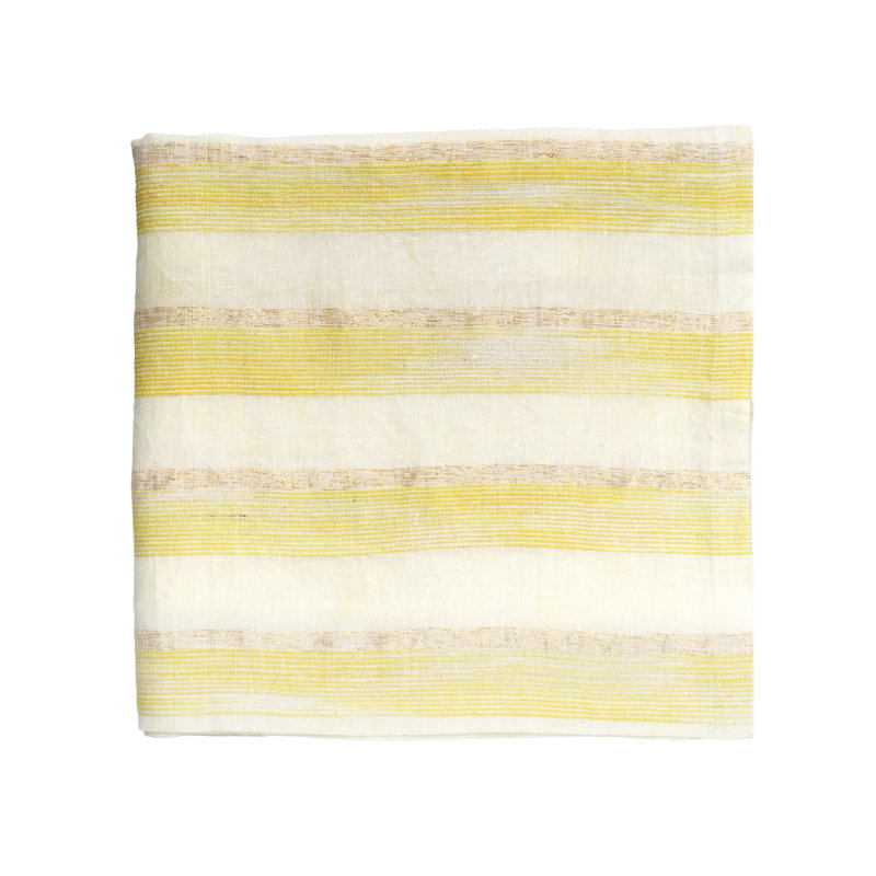Broad Stripe Tablecloth, Yellow Striped