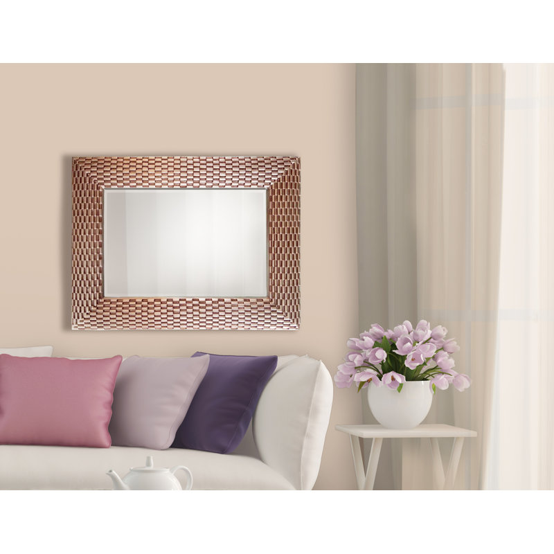 Toombs Rectangle Wall Mirror, Rose Gold