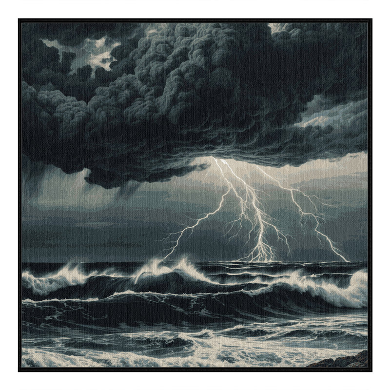  Tapis bord de mer lavable Storm Season, Carré 3 pi