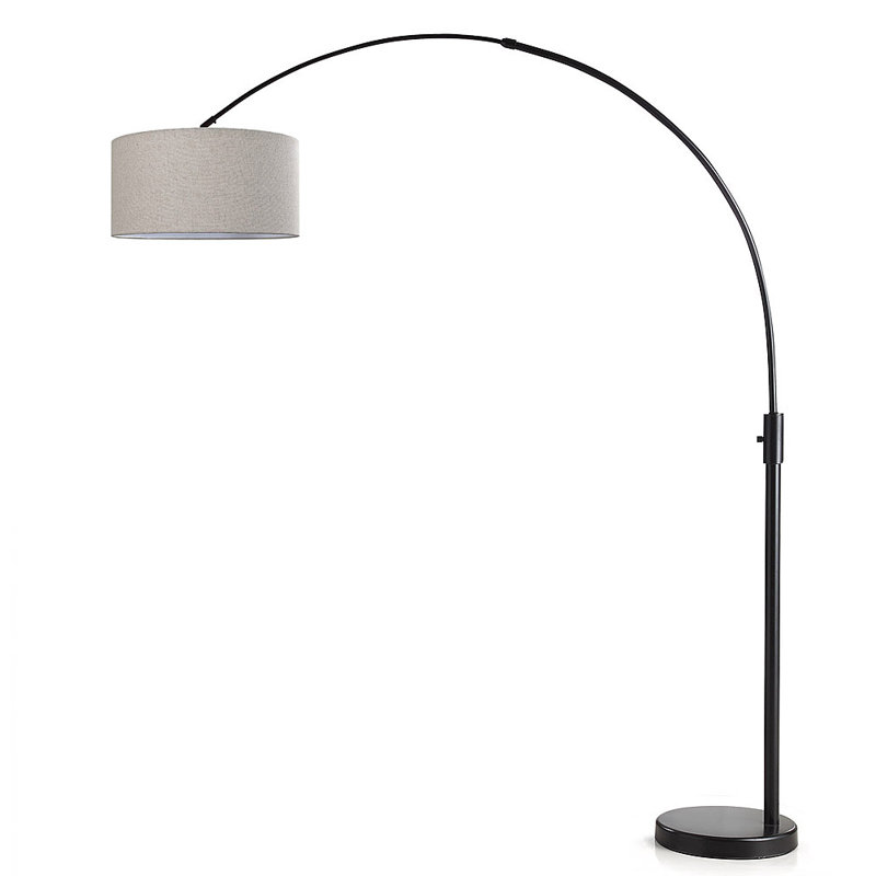 Lampe sur pied arquée 82 po Garris, Brun clair, Bronze