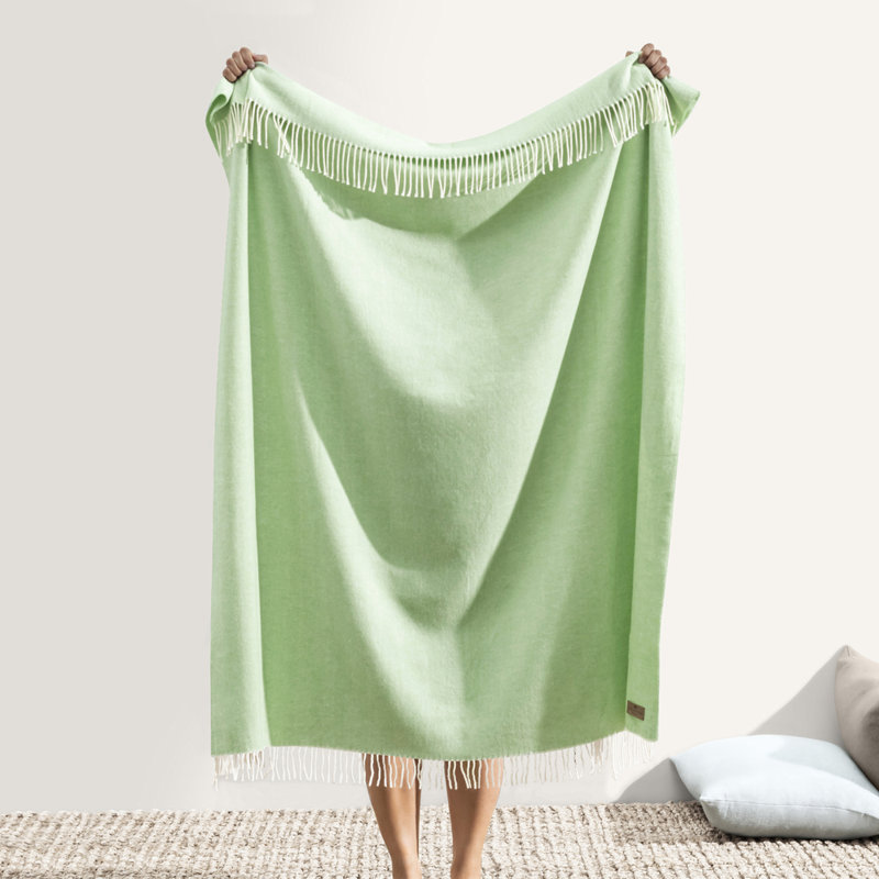 Italian Herringbone Throw Blanket, Agave