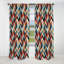 Chevron géométrique rouge clair et bleu clair - Rideau occultant à motif géométrique abstrait - 1 panneaux-107535723