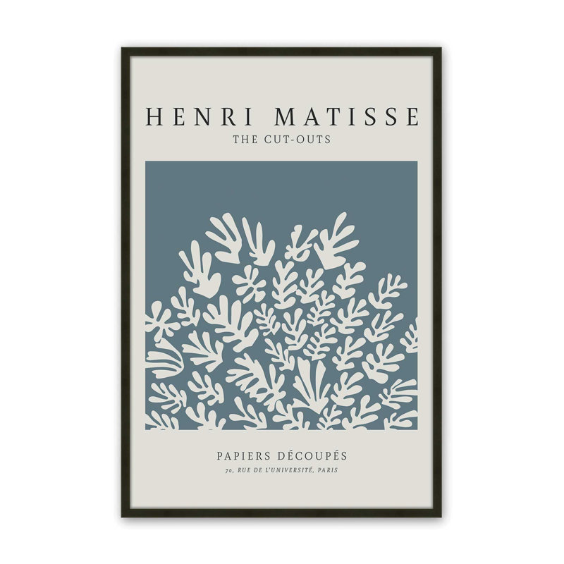 Matisse's La Gerbe, H 37 po x l 25 po, Reproduction encadrée sans passe-partout, Noir satiné