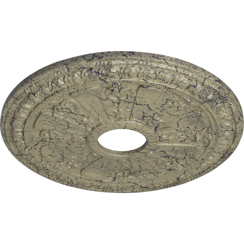 Endurathane Riley Ceiling Medallion, 18"OD x 3 1/2"ID x 1 1/2"P (Fits Canopies up to 4 5/8"), Hand-Painted Clear Yellow Finish