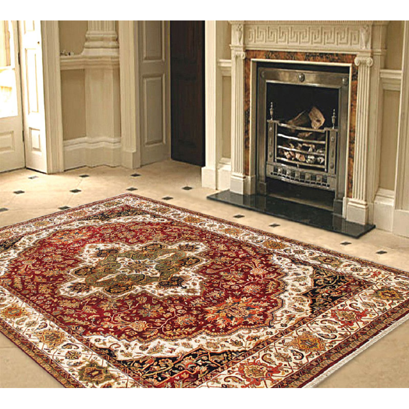 Handmade Red Wool 8' x 10' Rectangular Area Rug