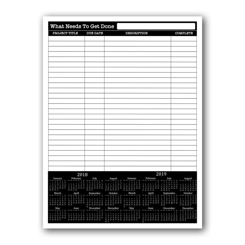 Tableau blanc effaçable What What to Get Done ', 20" H x 16" W