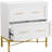 31.49-Inches Modern White & Gold 2-Drawer Lateral File Cabinet, Wood Filing Storage Cabinet For Letter/Legal/A4 Files, Printer Stand With Anti-Tilt & Safety Features For Home Office