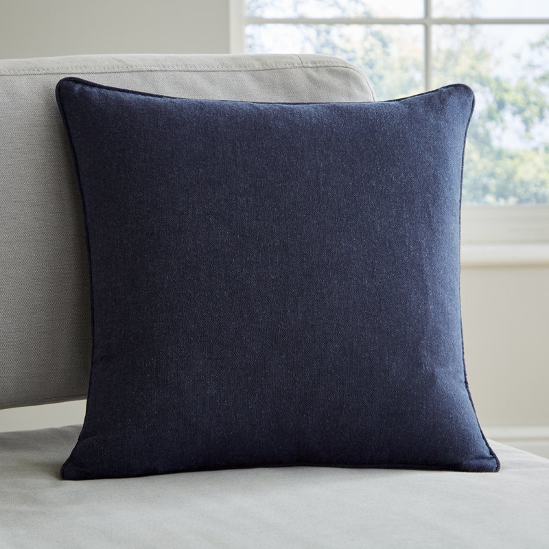 Yarn Dyed Cotton Chambray Cushion, Blue