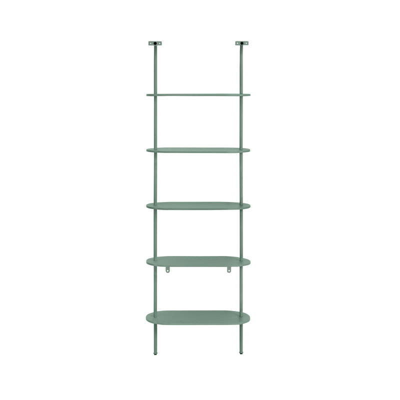 Bibliothèque échelle en fer à 5 niveaux Corle H 72 po x l 24 po x P 12 po Corle, Vert sauge