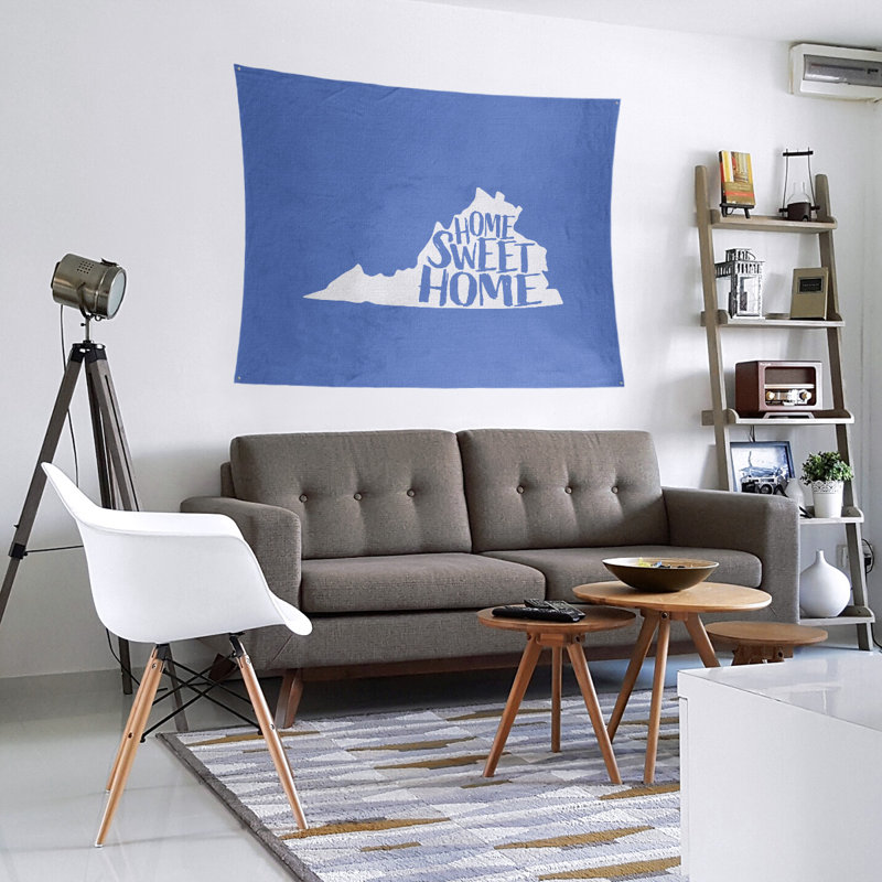 Tapisserie «Home Sweet Virginia», H 60 po x l 51 po, Violet / bleu clair