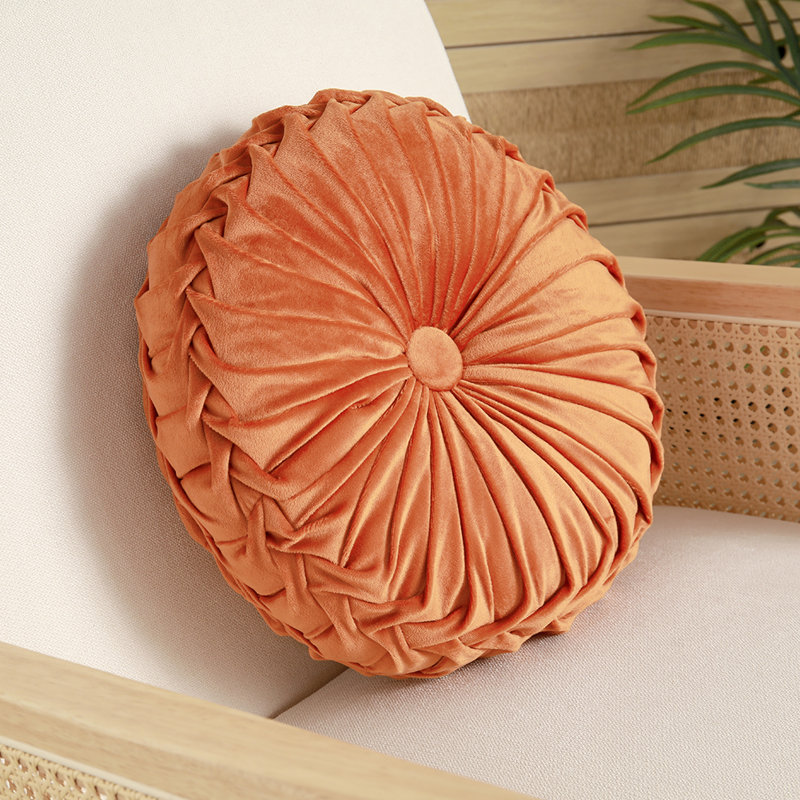 Benancio Circular Pillow Insert, 5cm H x 45cm W, Orange